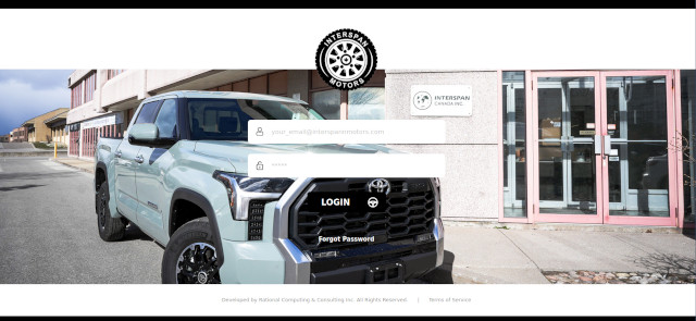 Interspan Motors CRM – Login