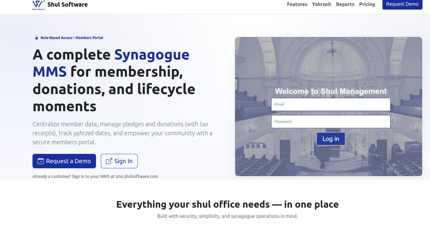 Shul Management Software